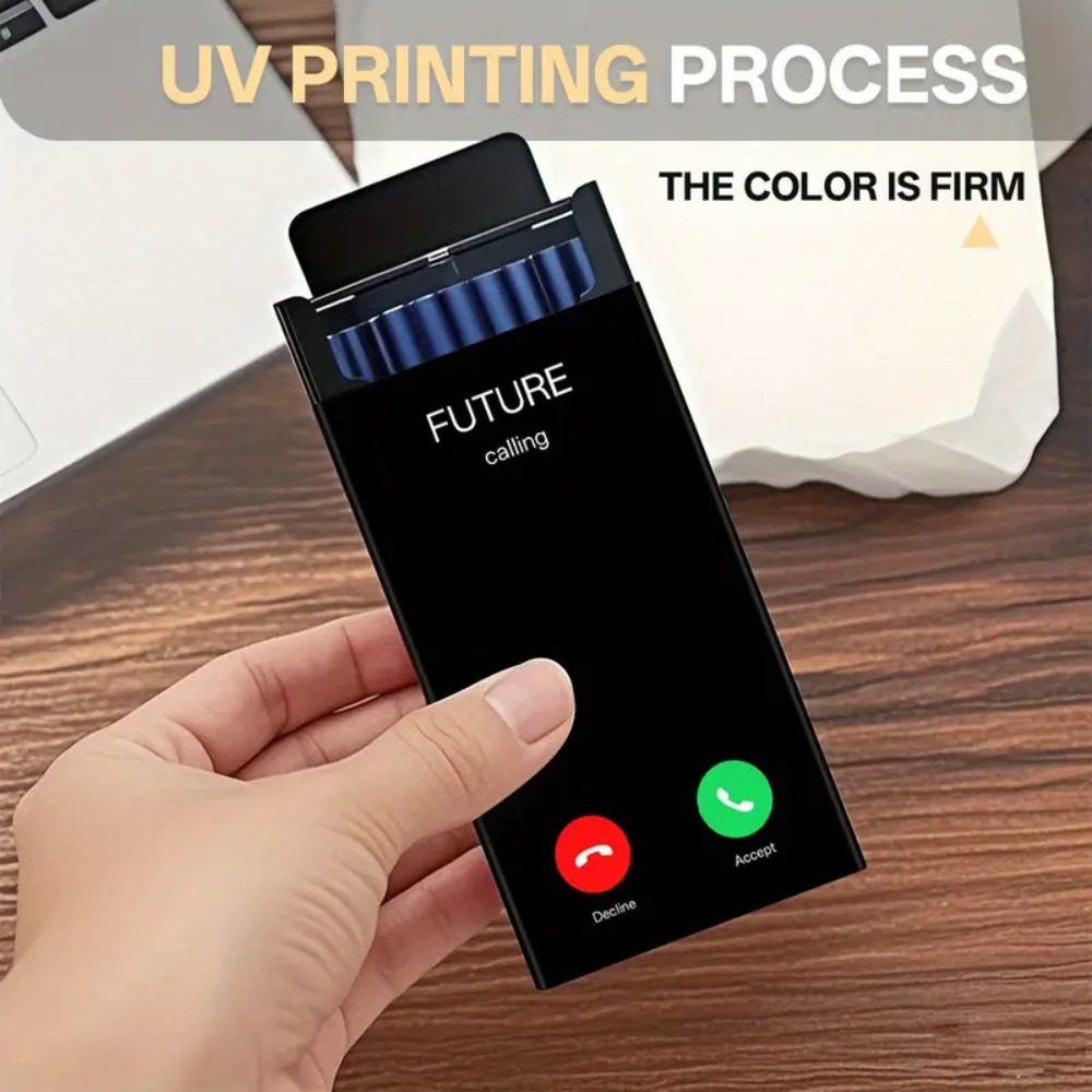 Phone Cases - Slim Metal Cigarette Case with Sliding