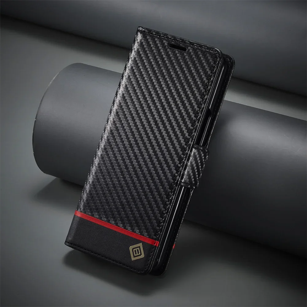 Luxury Carbon Fiber PU Leather - огляд і ціна Leather Wallet Card Holder Phone Cover