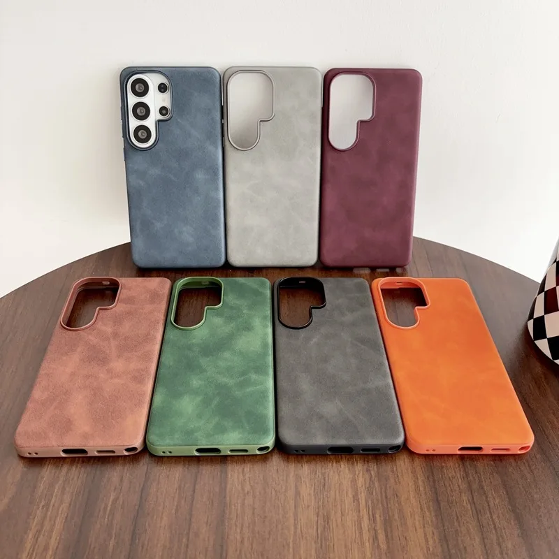 Retro PU Leather Texture Phone - огляд і ціна Matte Hard Pc Back Case