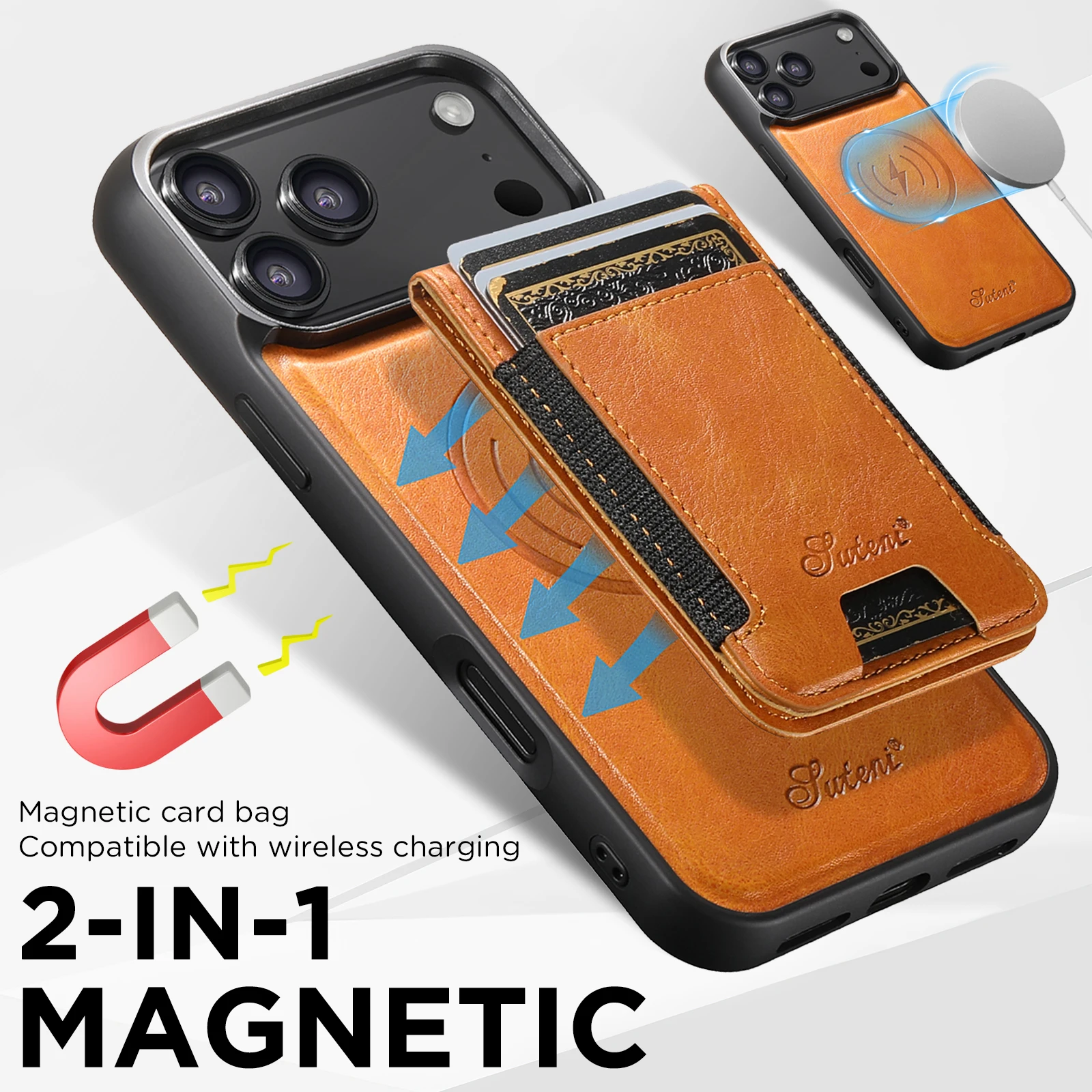 Detachable Magnetic Card Holde - огляд і ціна Leather Wallet Card Holder Phone Cover